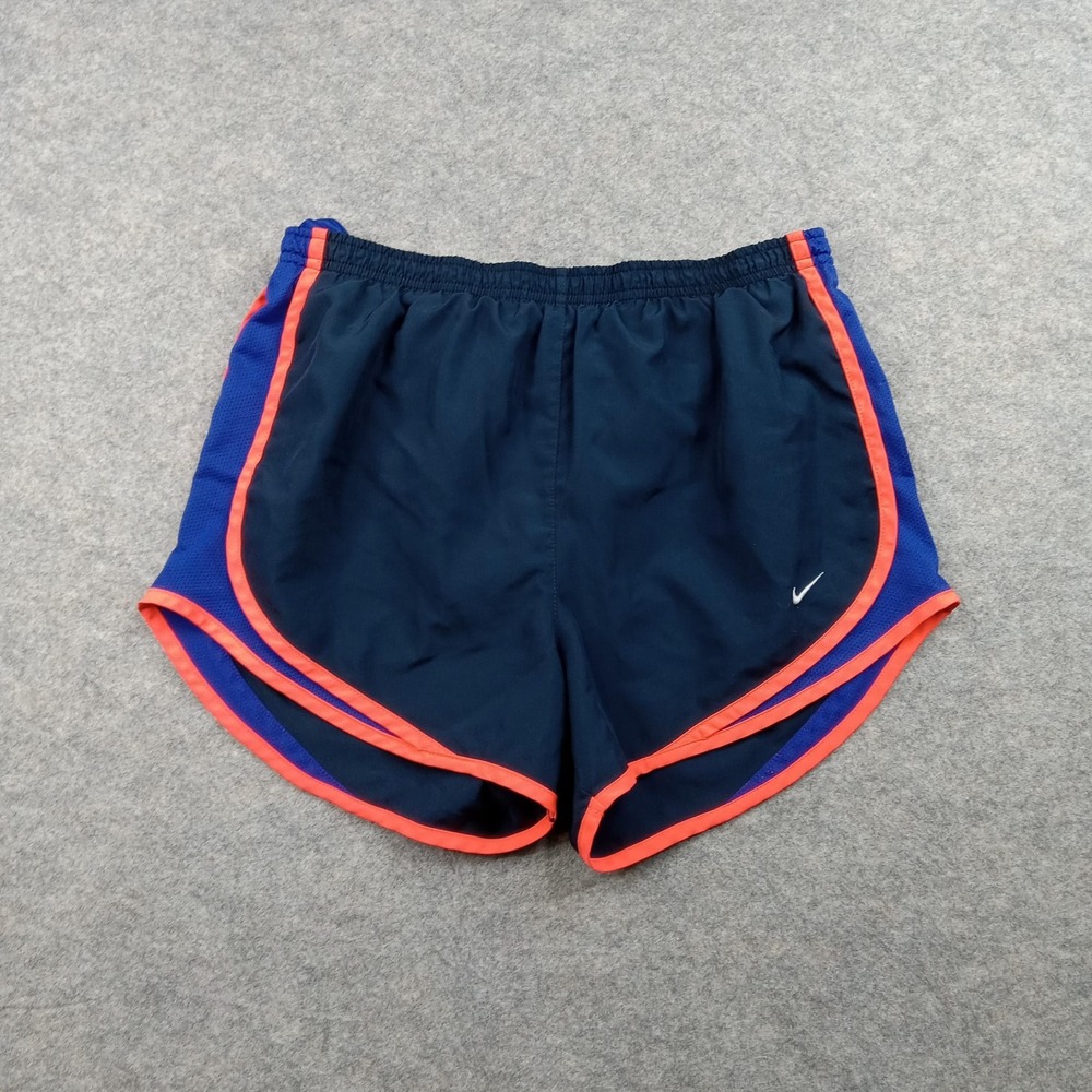 Nike Shorts Womens Small Navy Orange Dri Fit Running Athletic‎ Split Hem